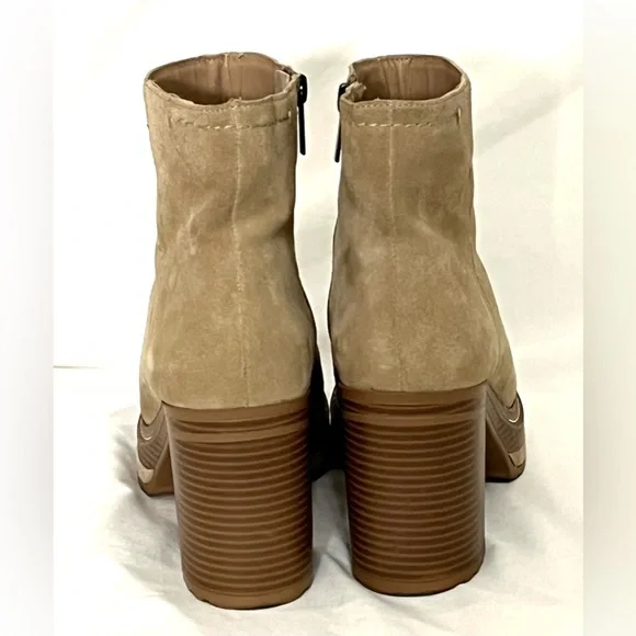 Steve Madden Suede Leather Platform Heeled Ankle Booties Size 9 - Picture 4 of 12